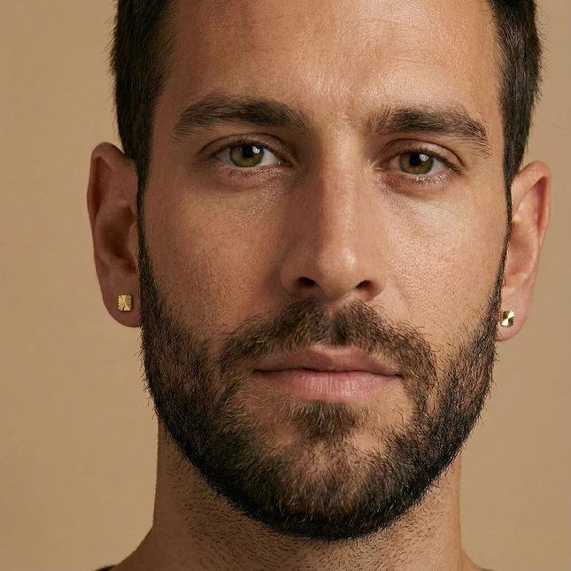 Topos Aretes Cuadrados Diamantados Oro Laminado 18k 3