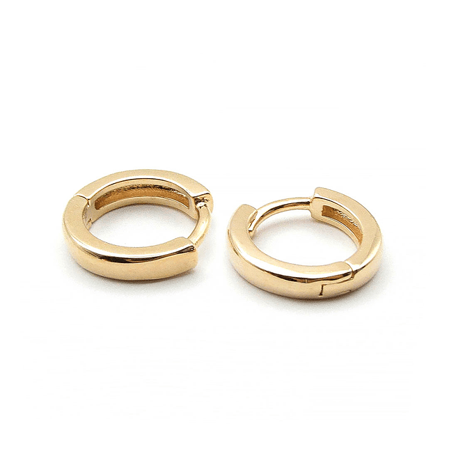 Candongas Aretes Lisas Pequeñas Oro Laminado 18k 1