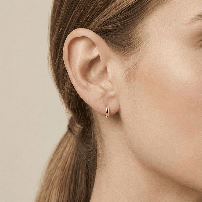 Candongas Aretes Lisas Pequeñas Oro Laminado 18k 3