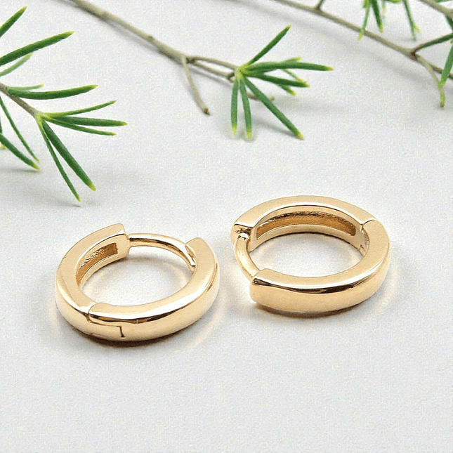 Candongas Aretes Lisas Pequeñas Oro Laminado 18k 4