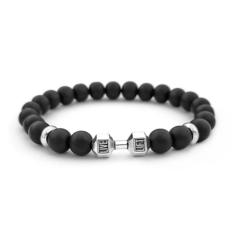 Pulsera Mancuerna GYM Piedra Ónix Mate