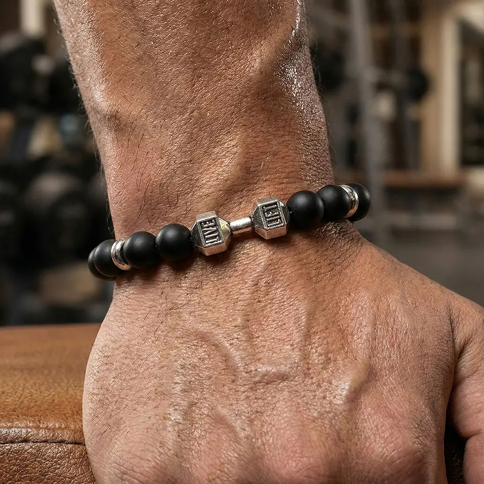 Pulsera Mancuerna GYM Piedra Ónix Mate 3