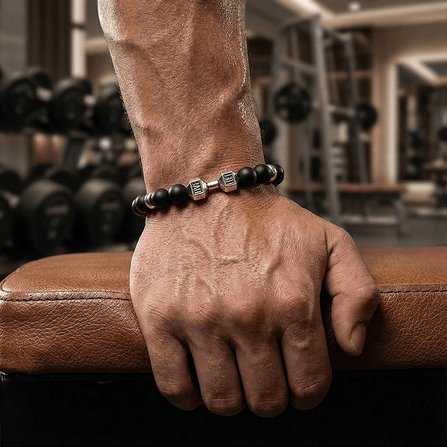 Pulsera Mancuerna GYM Piedra Ónix Mate 4