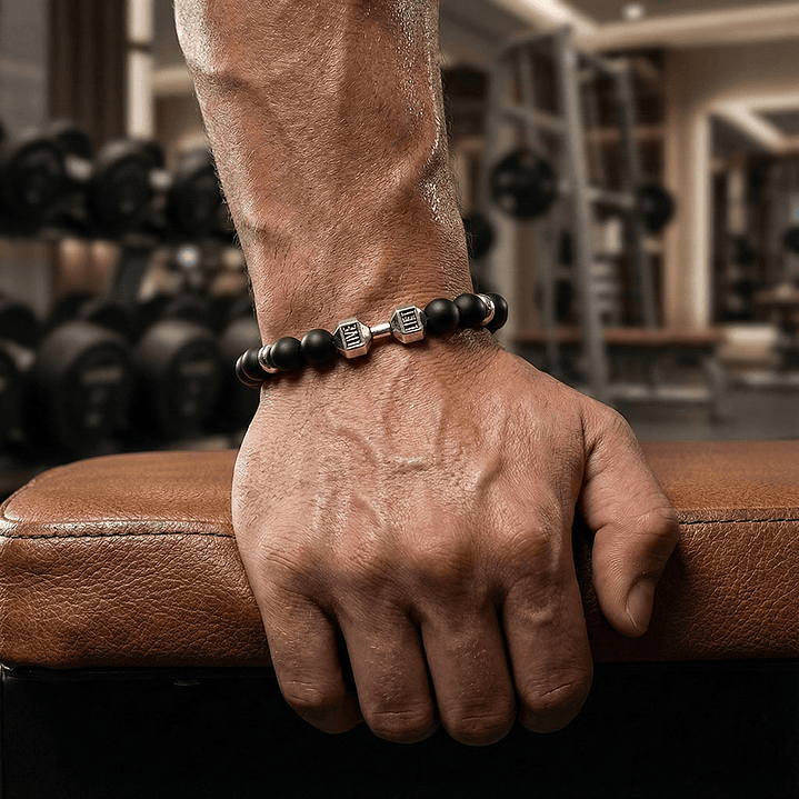 Pulsera Mancuerna GYM Piedra Ónix Mate 4