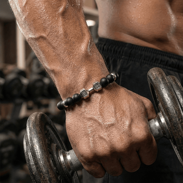 Pulsera Mancuerna GYM Piedra Ónix Mate 2