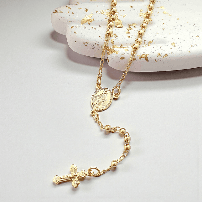 Rosario Camándula Oro Laminado 18k de 3mm 3