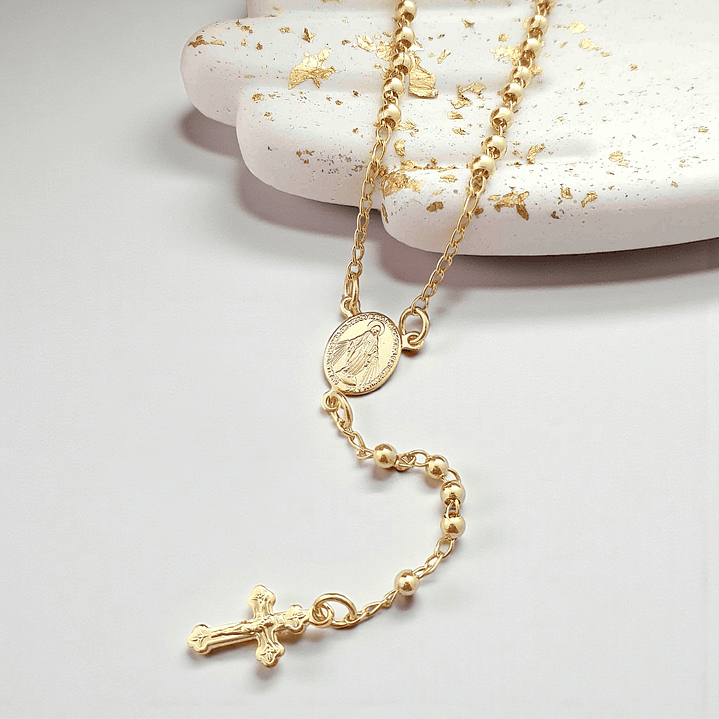 Rosario Camándula Oro Laminado 18k de 3mm 3