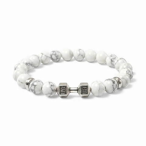 Pulsera Mancuerna GYM Piedra Howlita