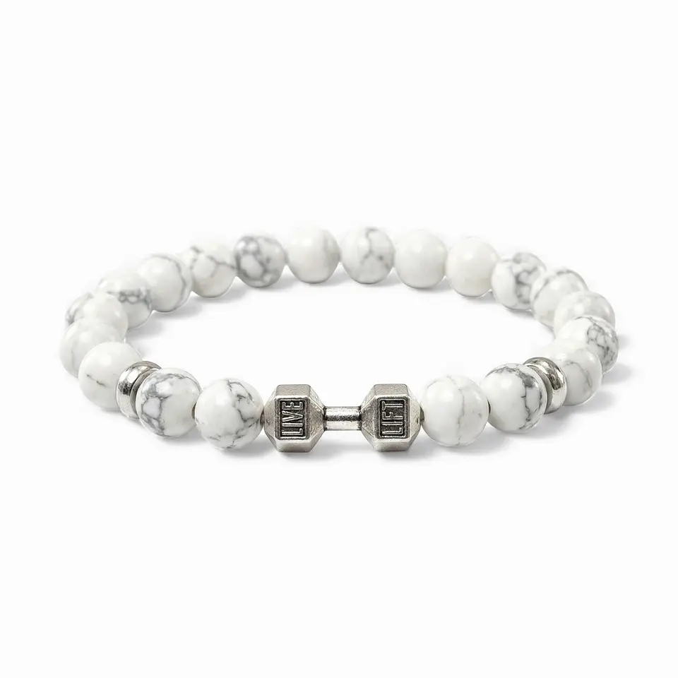 Pulsera Mancuerna GYM Piedra Howlita 1