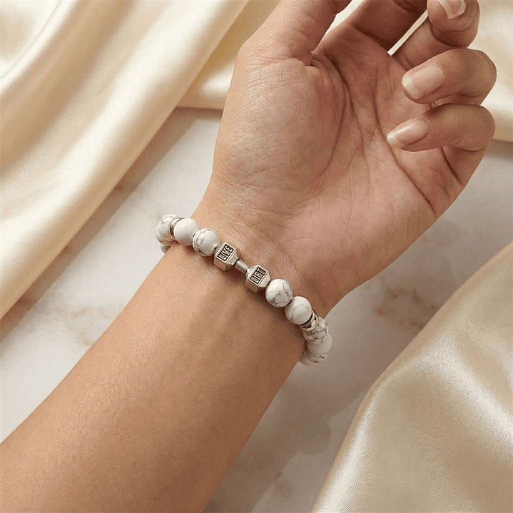 Pulsera Mancuerna GYM Piedra Howlita 2