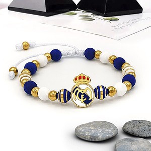 Pulsera Real Madrid Neopreno Acero Dorado