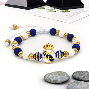 Pulsera Real Madrid Neopreno Acero Dorado