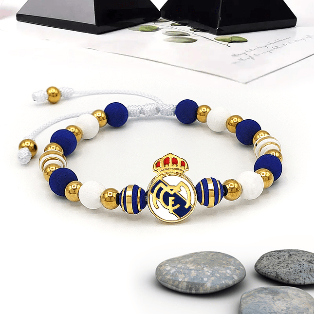 Pulsera Real Madrid Neopreno Acero Dorado 2