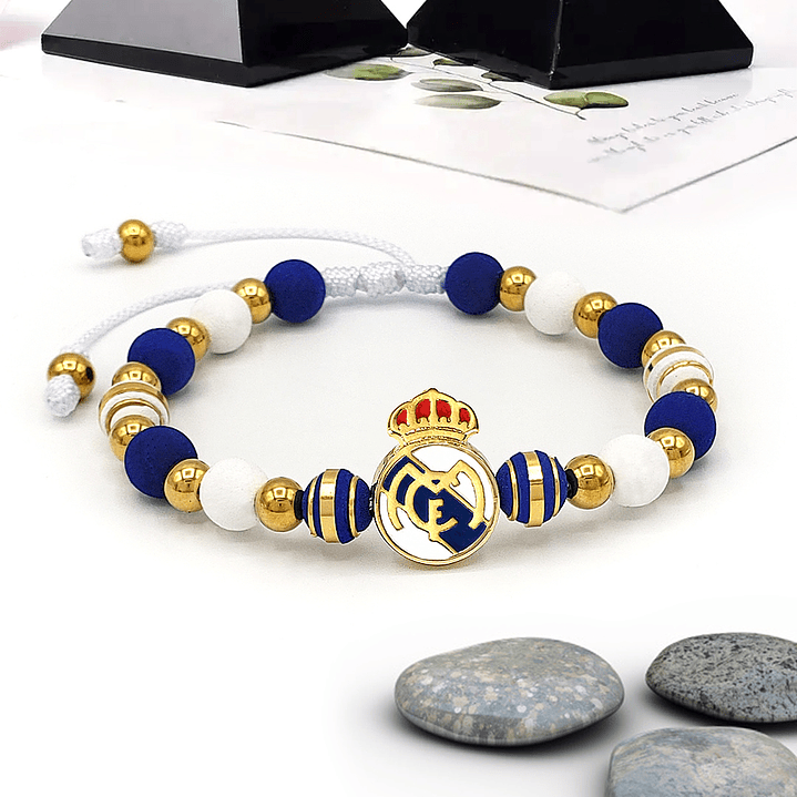 Pulsera Real Madrid Neopreno Acero Dorado 2