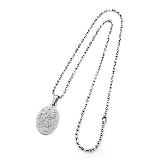 Collar Cadena San Miguel Arcángel Acero 3