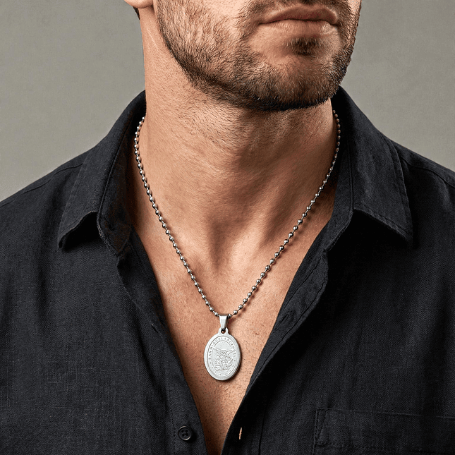 Collar Cadena San Miguel Arcángel Acero 2