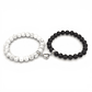 Pulseras para Parejas Corazón Imantado Piedra Howlita y Volcánica - Miniatura 1