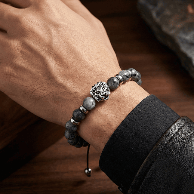 Pulsera León Piedra Espectrolita 4