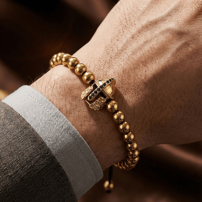 Pulsera Hombre Casco Espartano Acero Rodio 2