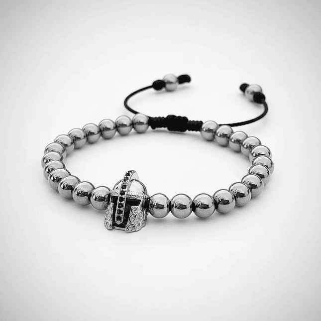 Pulsera Hombre Casco Espartano Acero Rodio 6