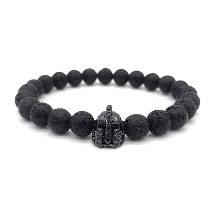Pulsera Casco Espartano Piedra Volcánica 3