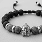 Pulsera Hombre Casco Espartano Piedra Volcánica y Espectrolita - Miniatura 3