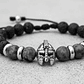 Pulsera Hombre Casco Espartano Piedra Volcánica y Espectrolita - Miniatura 5