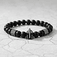 Pulsera Hombre Piedra Ónix Mate Casco Espartano - Miniatura 3