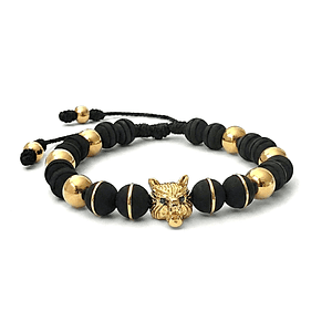 Pulsera Lobo Neopreno Acero Inoxidable