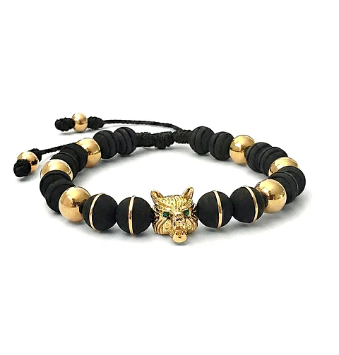 Pulsera Lobo Neopreno Acero Inoxidable