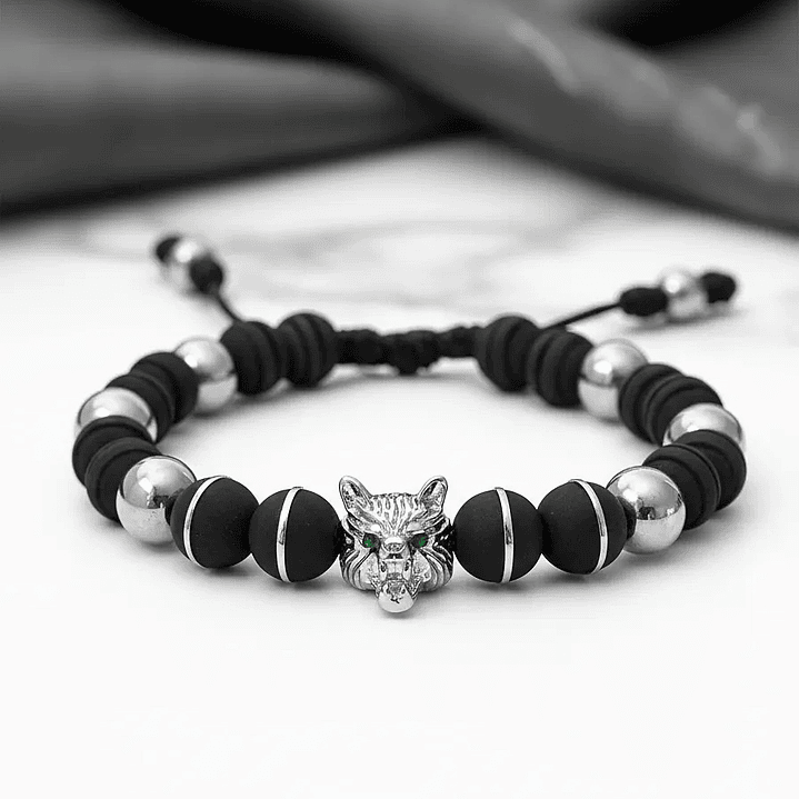 Pulsera Lobo Neopreno Acero Inoxidable 6