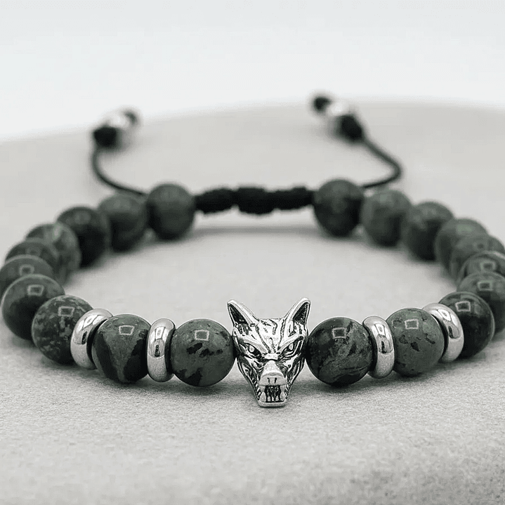 Pulsera con Jaspe Kambaba Acero y Lobo 2