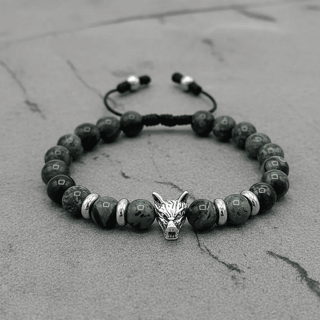 Pulsera con Jaspe Kambaba Acero y Lobo 3