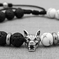 Pulsera con Piedra Howlita Volcánica y Lobo - Miniatura 5