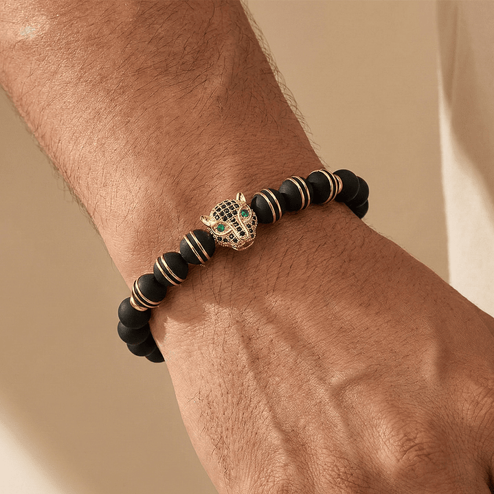 Pulsera Hombre Leopardo Neopreno Acero 2