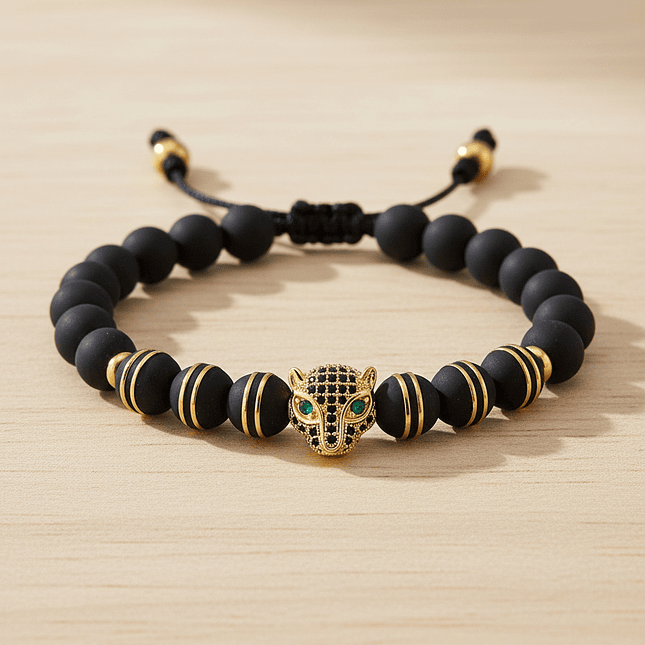 Pulsera Hombre Leopardo Neopreno Acero 3