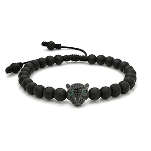 Pulsera Hombre Leopardo Ónix Mate (6mm)
