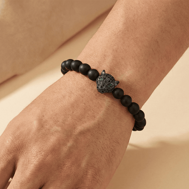 Pulsera Hombre Leopardo Ónix Mate (6mm) 2