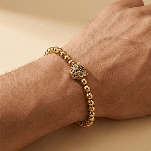 Pulsera Hombre Leopardo Acero Inoxidable (6mm)