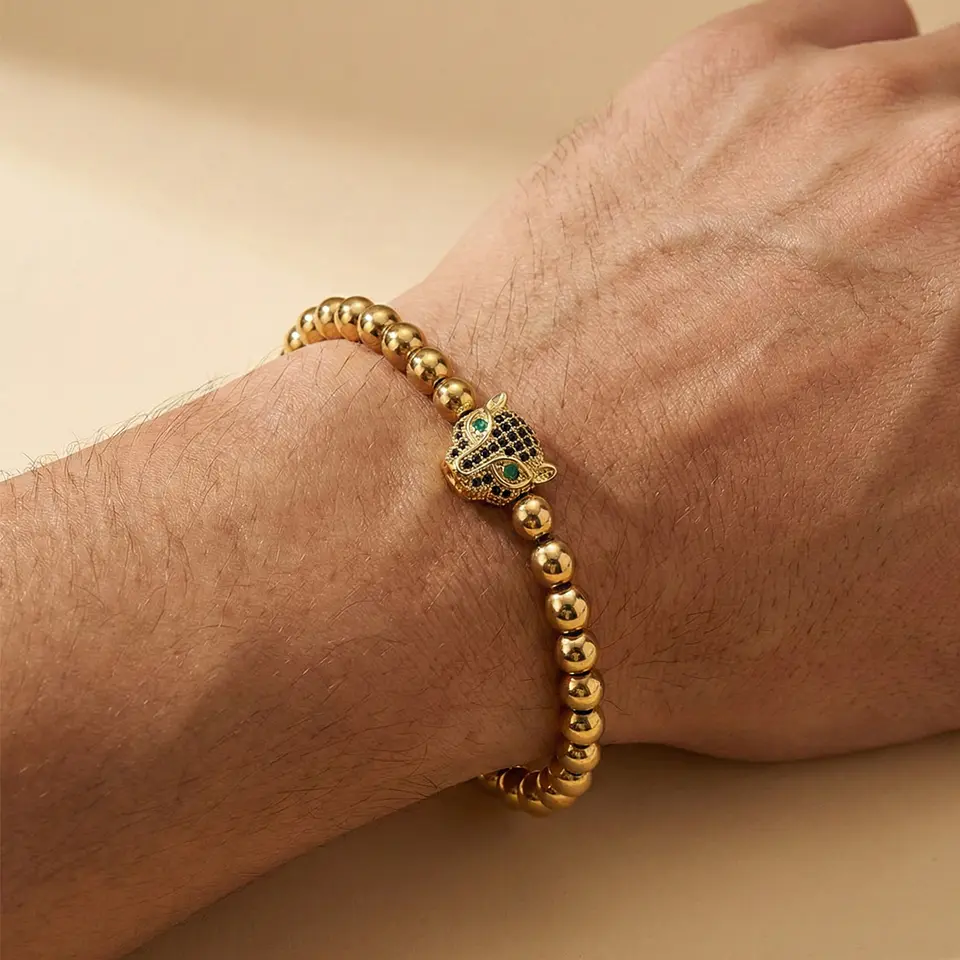 Pulsera Hombre Leopardo Acero Inoxidable (6mm) 2