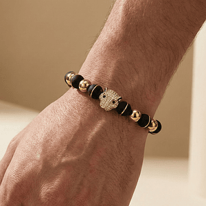 Pulsera para Hombre Leopardo Neopreno Acero