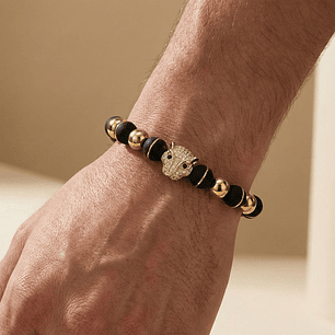 Pulsera para Hombre Leopardo Neopreno Acero