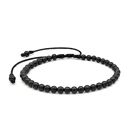 Pulsera Piedra Turmalina Negra Natural 4mm
