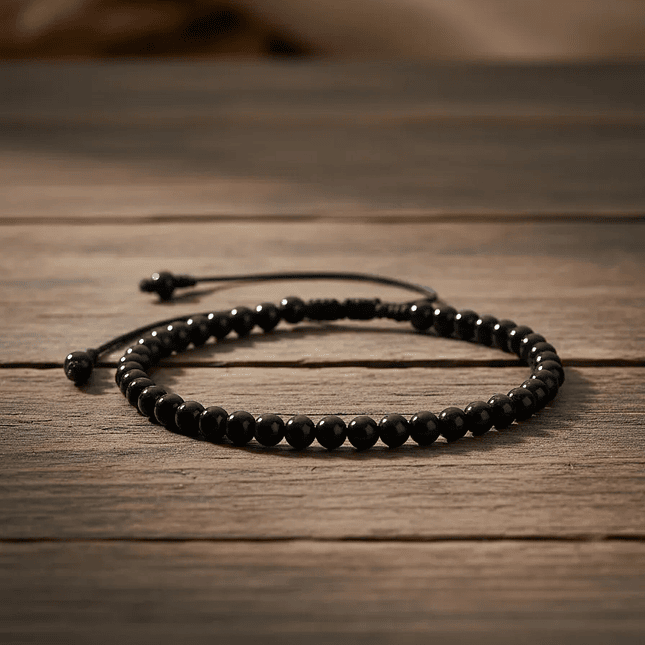 Pulsera Piedra Turmalina Negra Natural 4mm 3