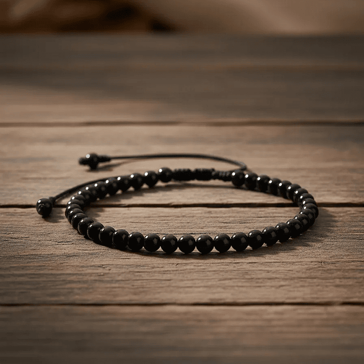 Pulsera Piedra Turmalina Negra Natural 4mm 3