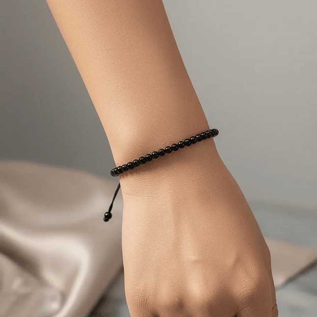 Pulsera Piedra Turmalina Negra Natural 4mm 4