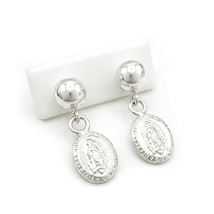 Topos Aretes Virgen Guadalupe Plata 925 Italiana
