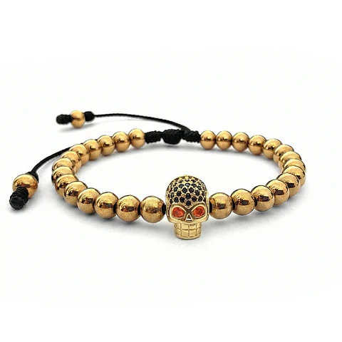Pulsera Hombre Calavera Acero (6mm)