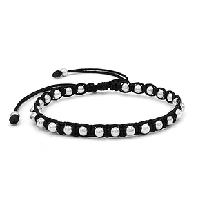 Pulsera Tejido Macramé Plata Ley 925 (4mm) 