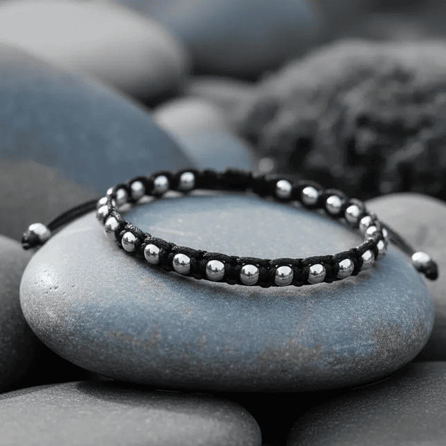 Pulsera Tejido Macramé Plata Ley 925 (4mm)  3